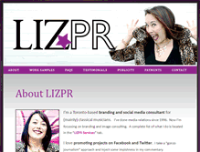 Tablet Screenshot of lizpr.com